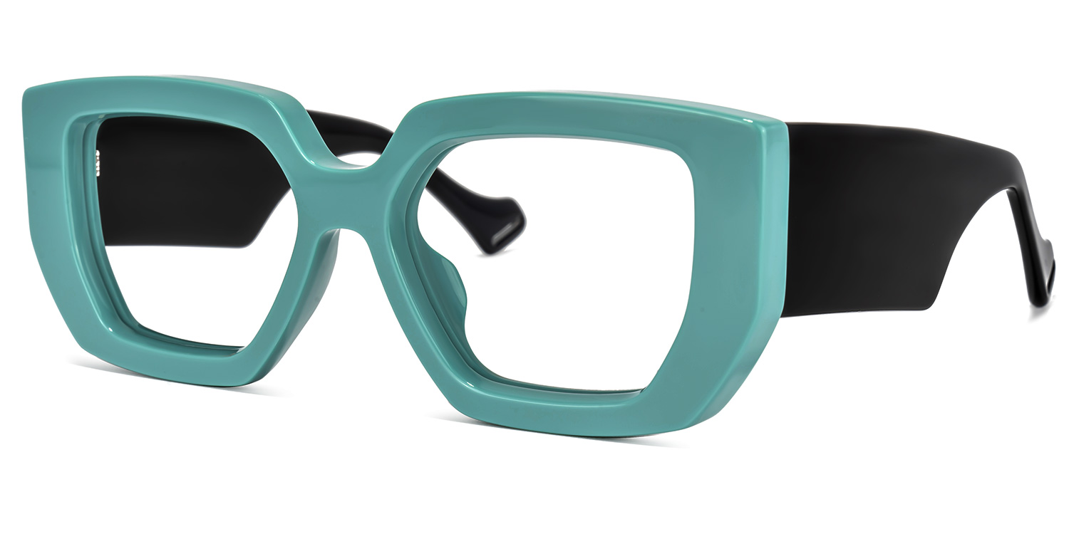 ZEELOOL Reece Geometric Green Glasses