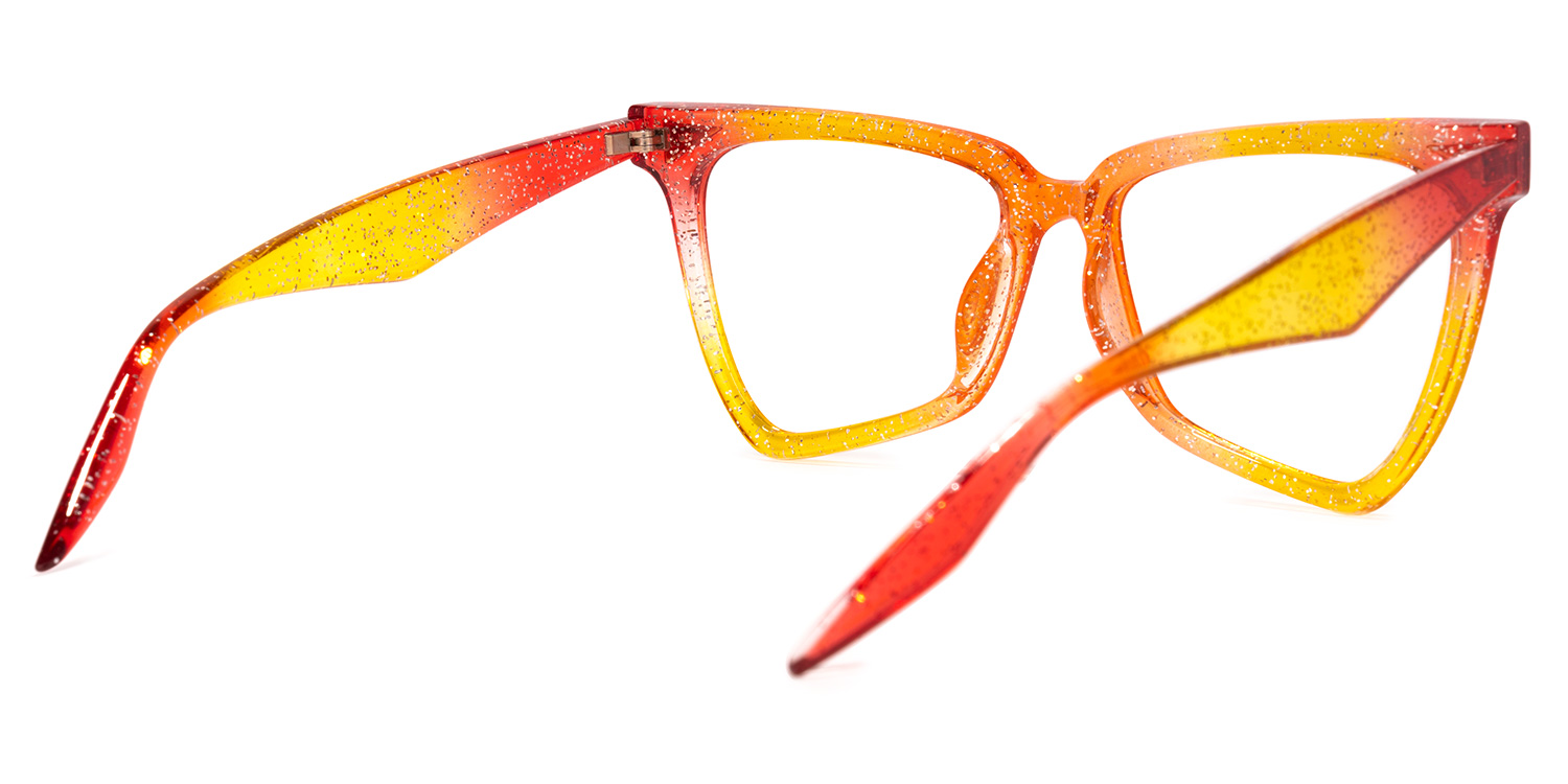 Cicely Geometrical Orange Eyeglasses3