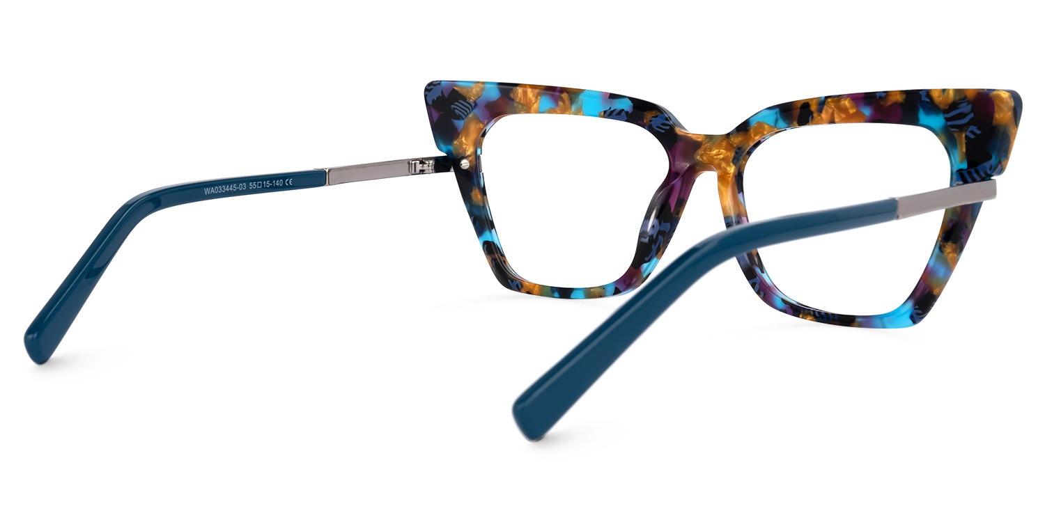 Dotson Cateye Blue-Floral Glasses3