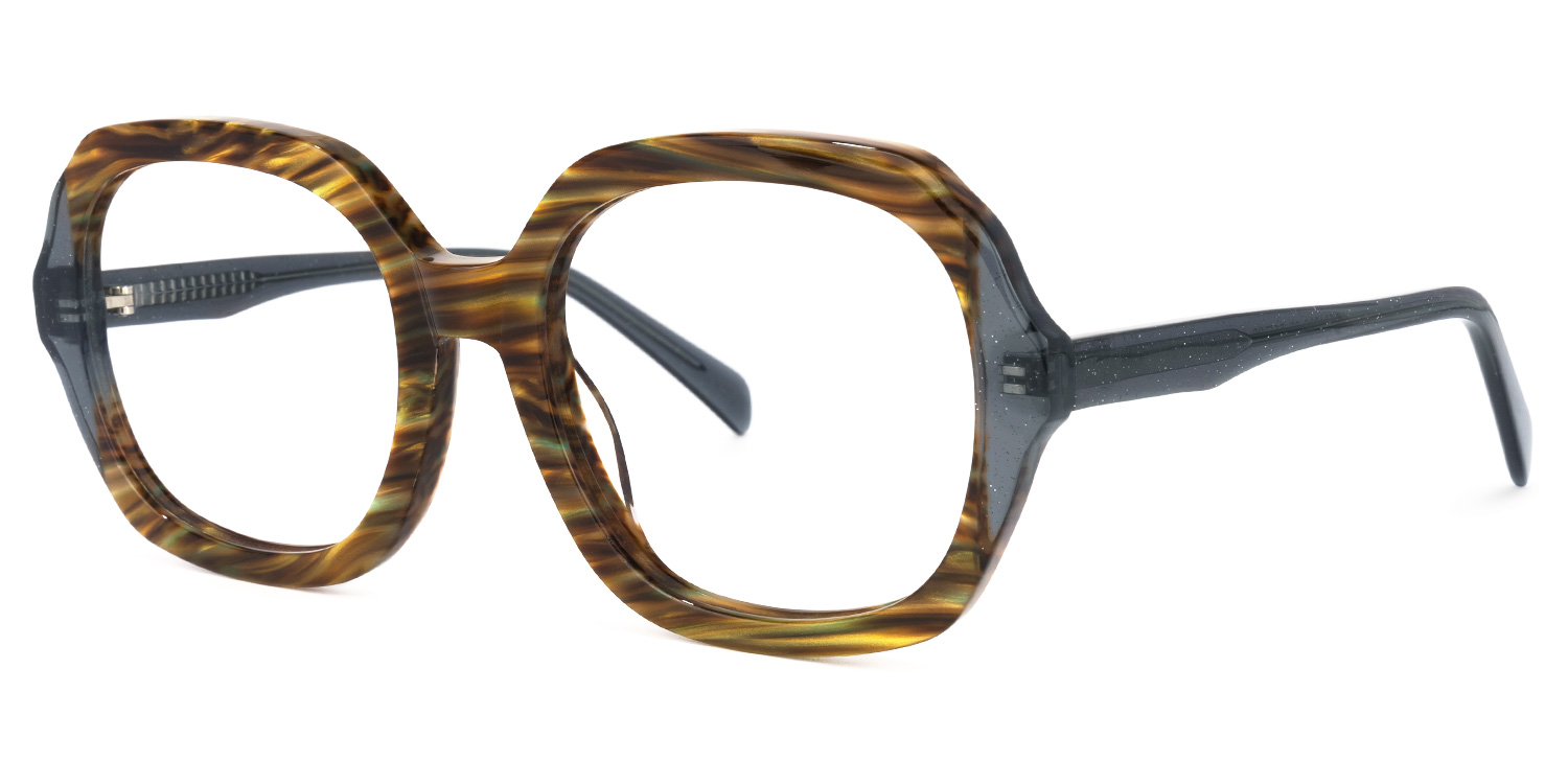 ZEELOOL Raquell Square Brown Glasses