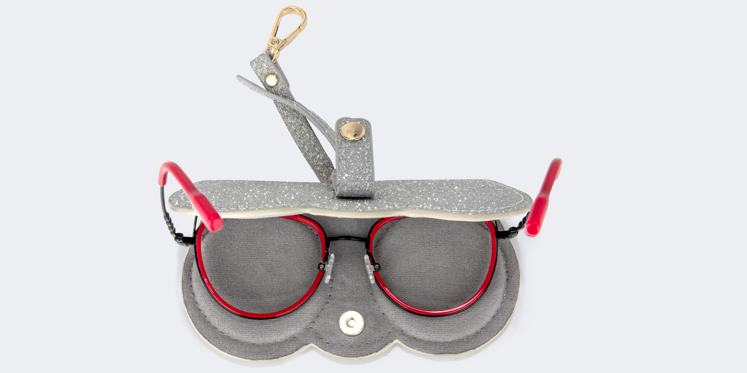 Portable Silver Leather Eyeglasses Bag3