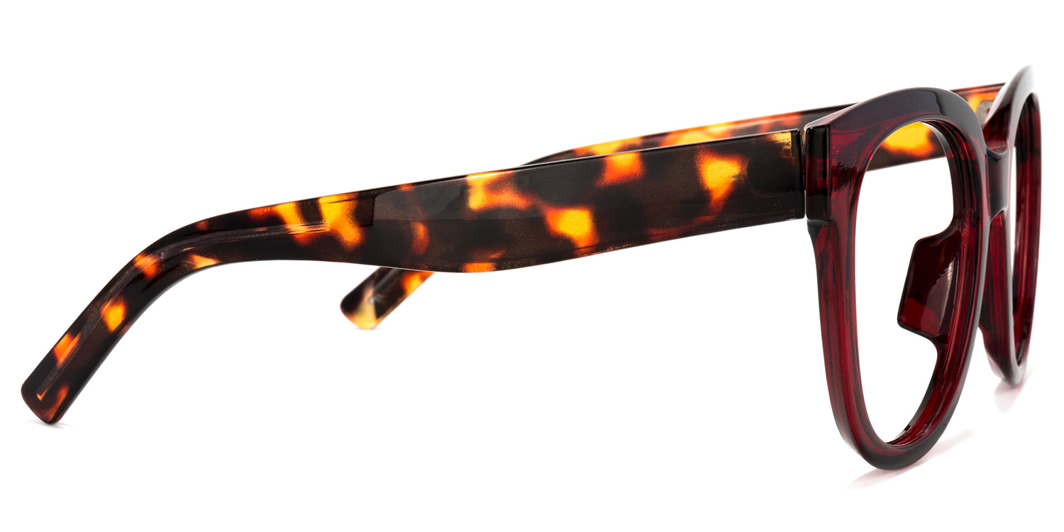 Harrell Square Dark-Red Glasses3