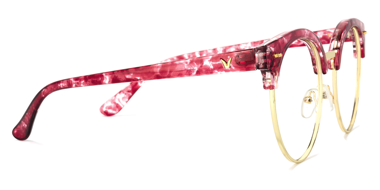 Tatiana Browline Red-Floral Glasses3