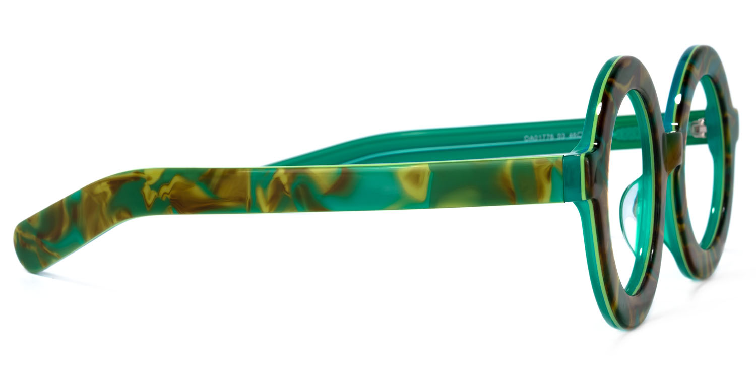 Calhoun Round Green-Floral Glasses3