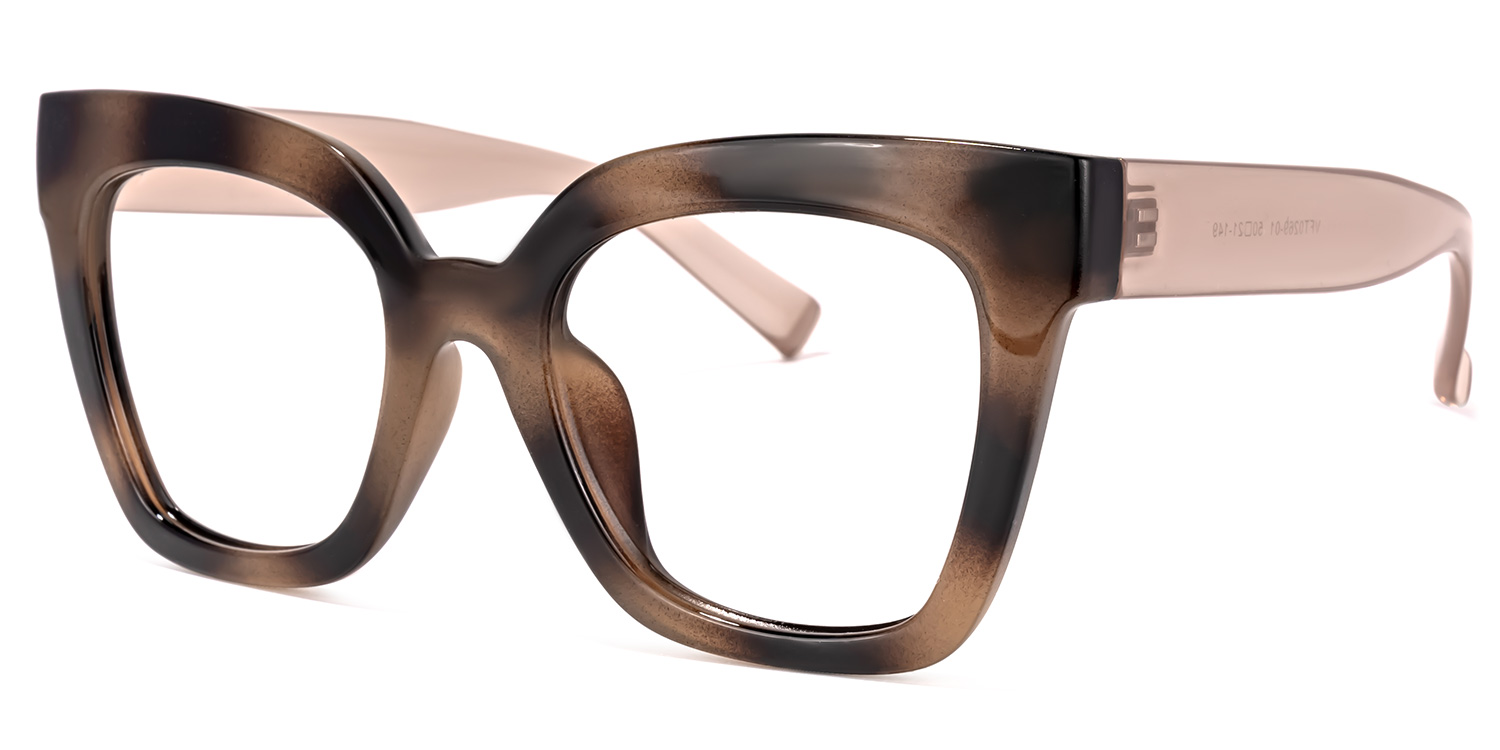 Square Burnt Umber Glasses | Zeelool Eyeglass Frames2