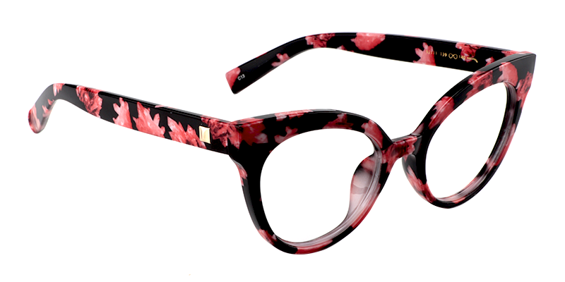 Cateye Red Floral Glasses | Zeelool Optical3