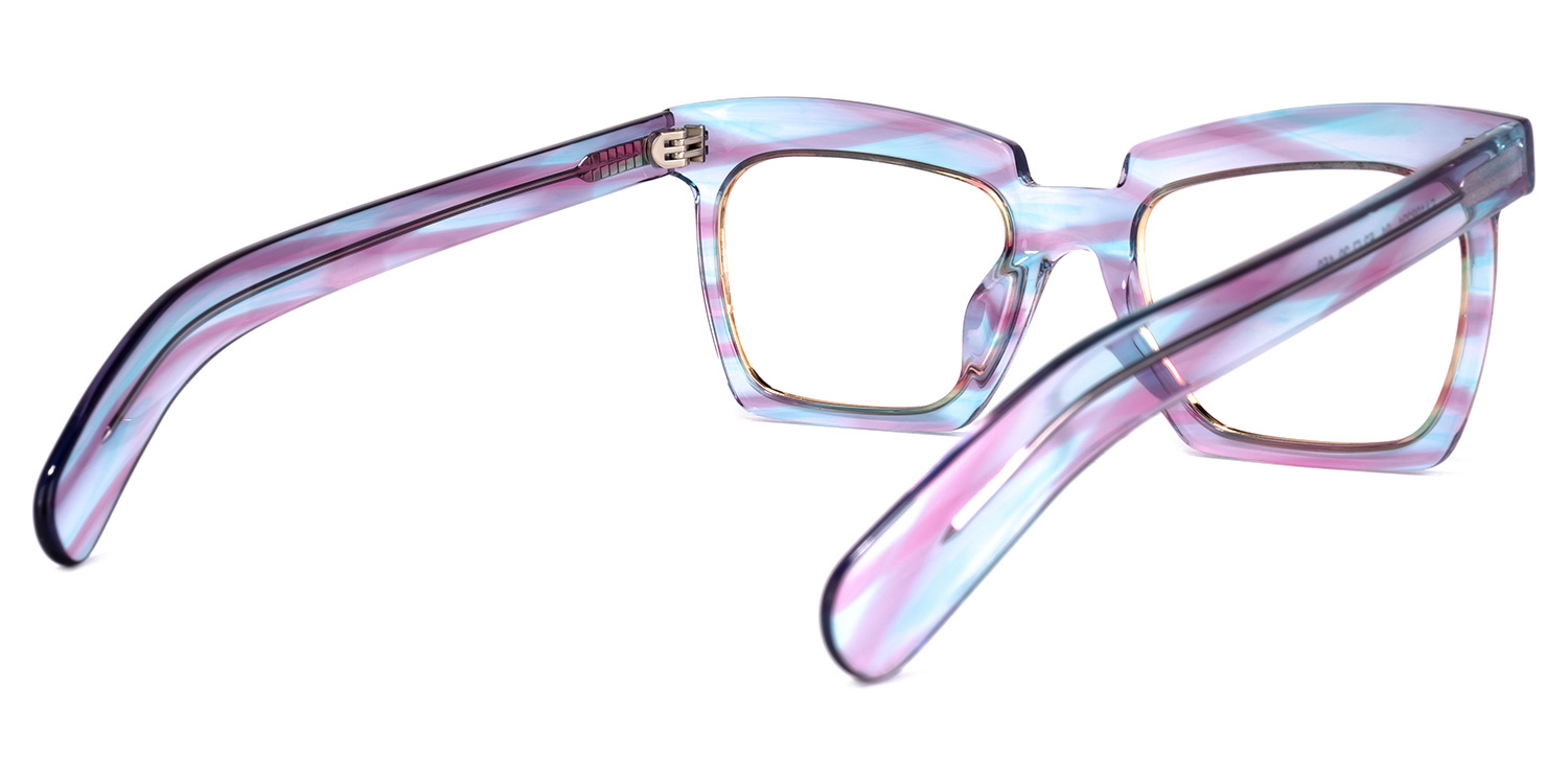 Corrales Square Purple-Blue Glasses4