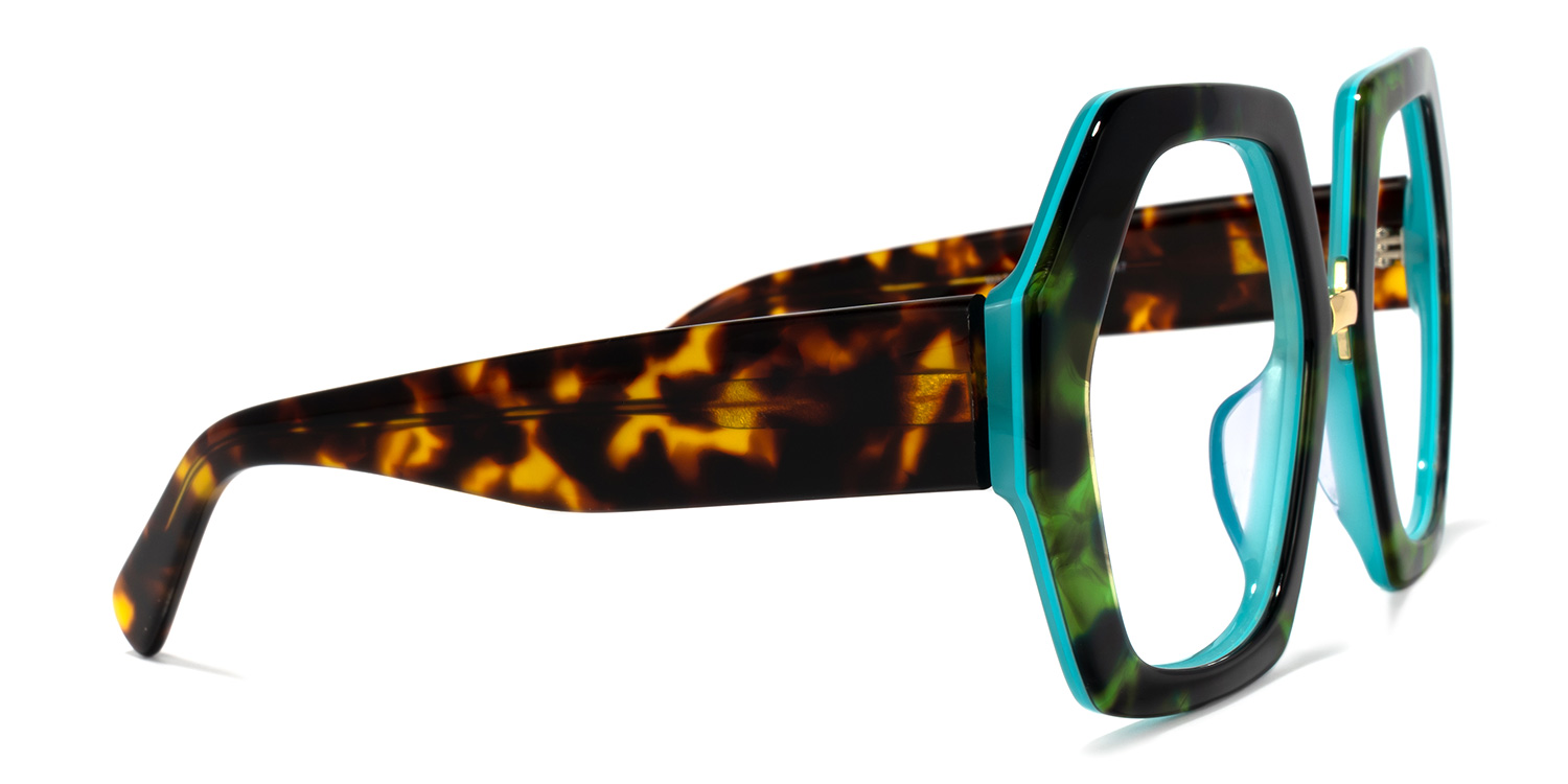 Otero Geometric Dark-Green Glasses3