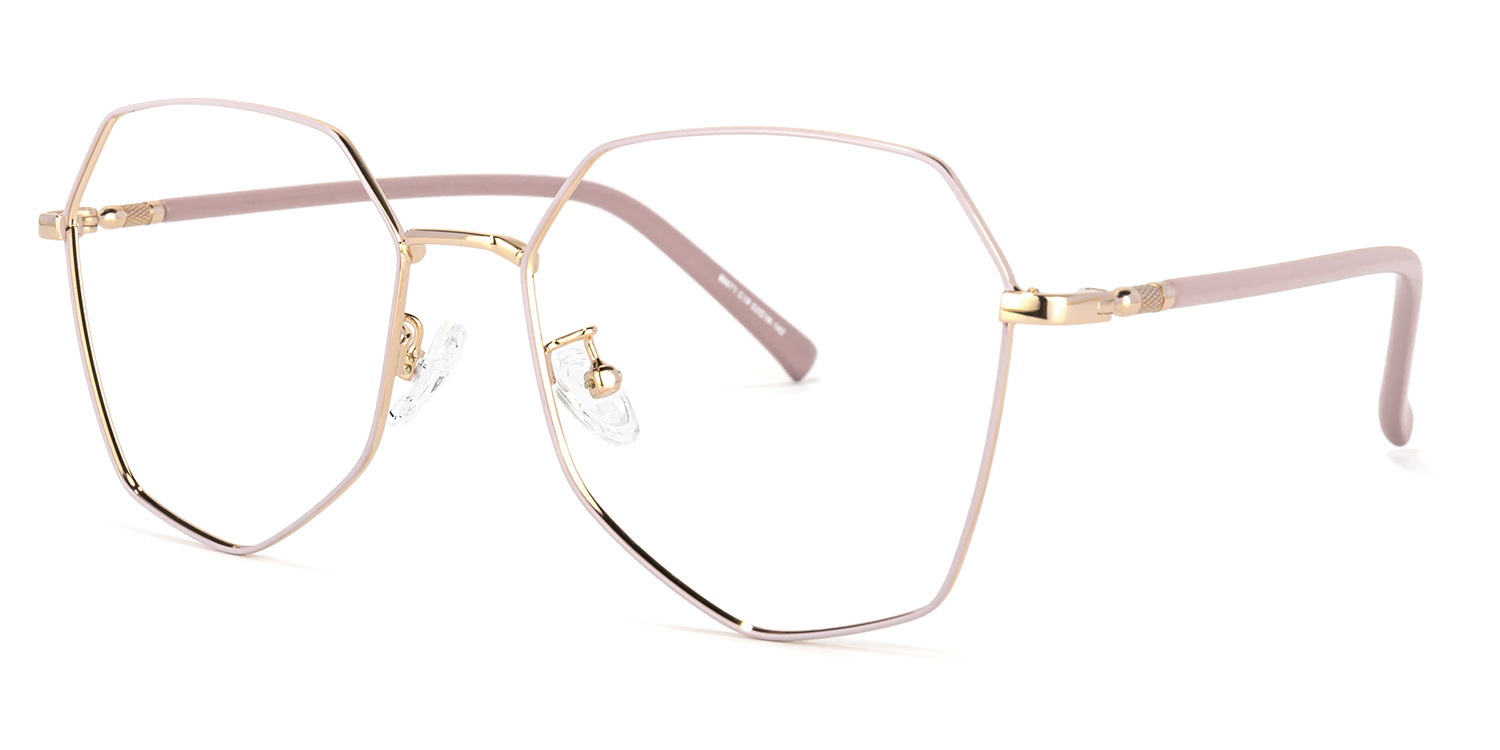 ZEELOOL Bivins Geometric Pink Glasses