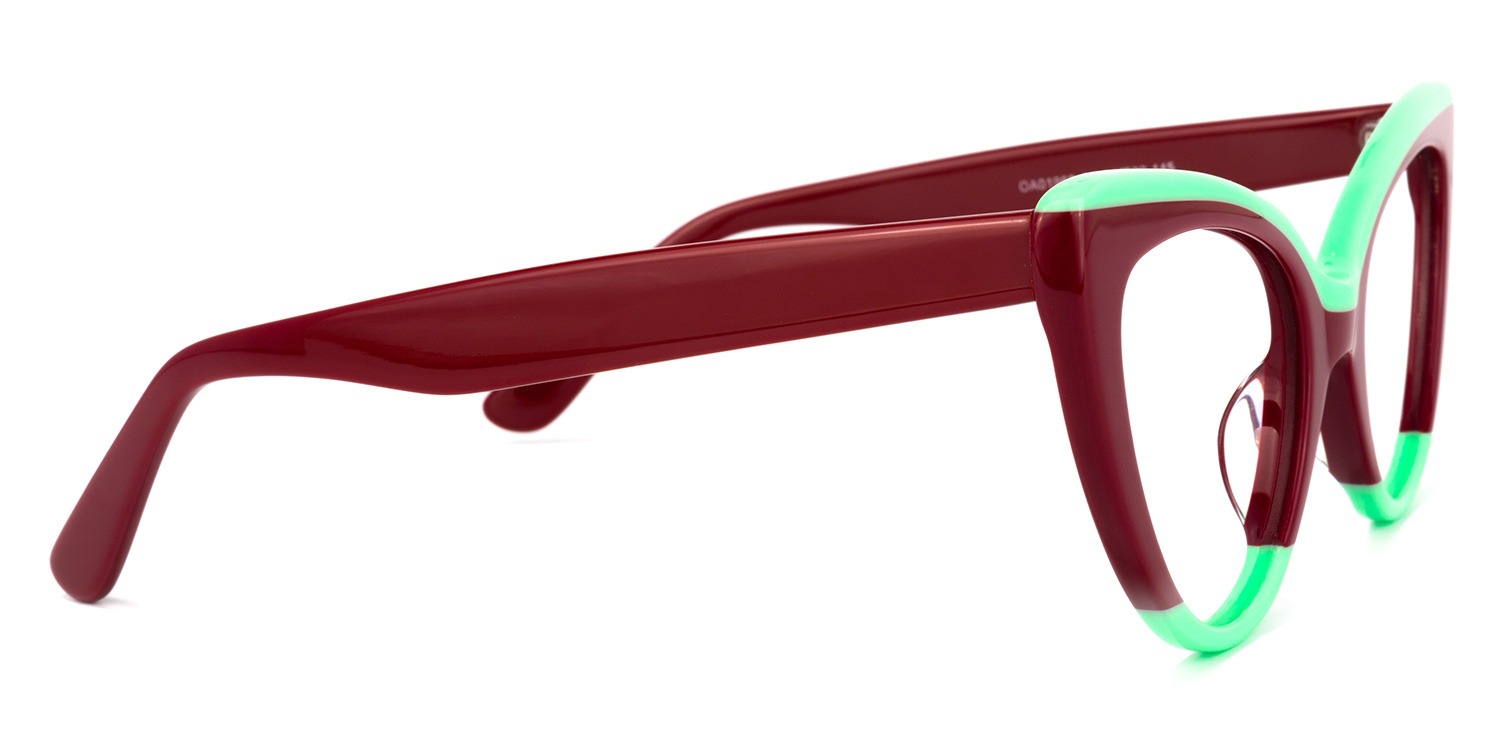 Claudette Cat Eye Burgundy Glasses3