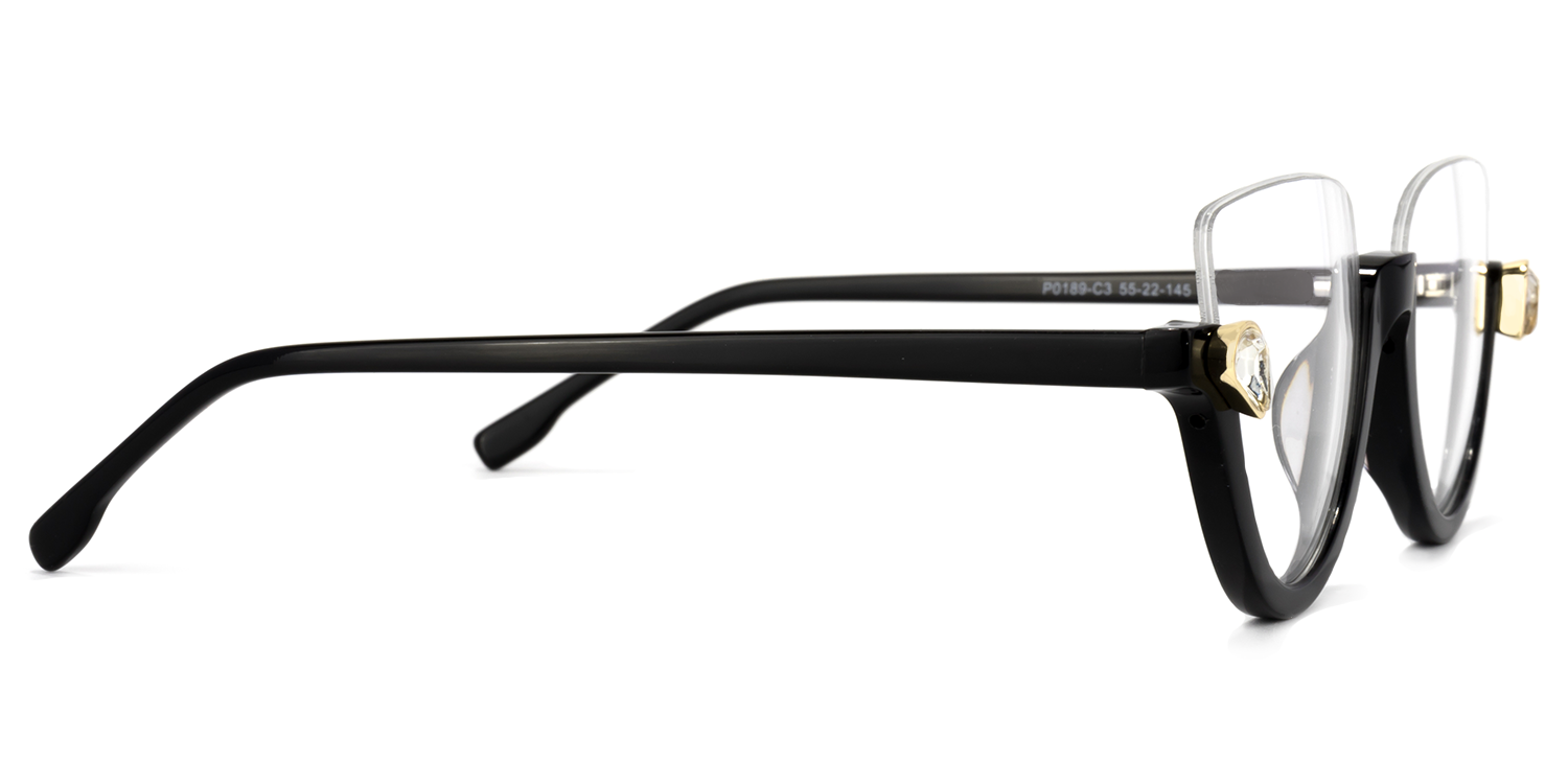 Felicia Cat Eye Black Glasses3