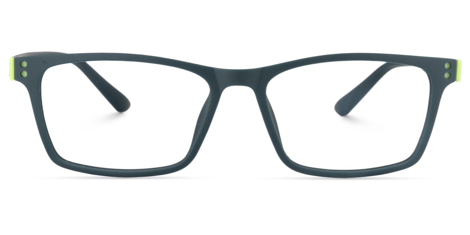 Rectangle Dark Green Glasses | Zeelool Glasses0