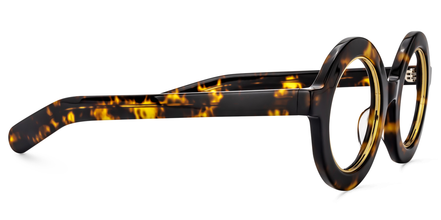 Calhoun Round Yellow Tortoise Glasses4