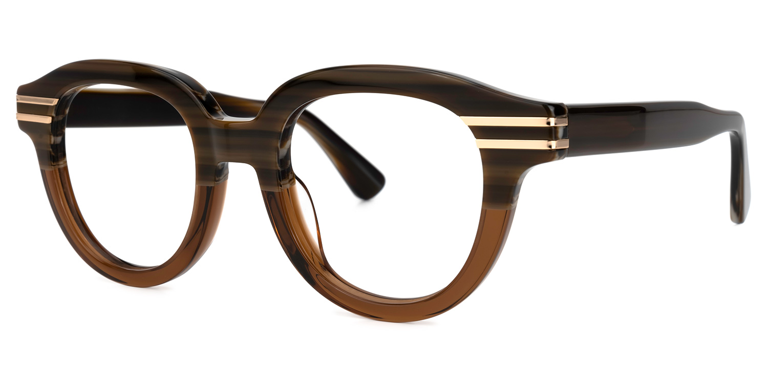 ZEELOOL Merkley Round Brown Glasses