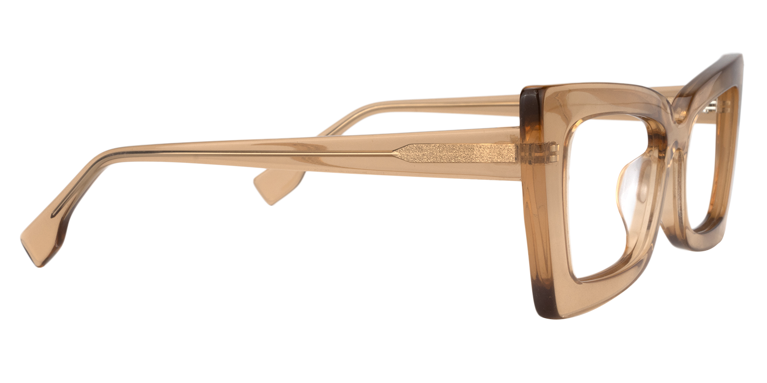 Rectangle Brown Glasses | Zeelool Eyeglasses5