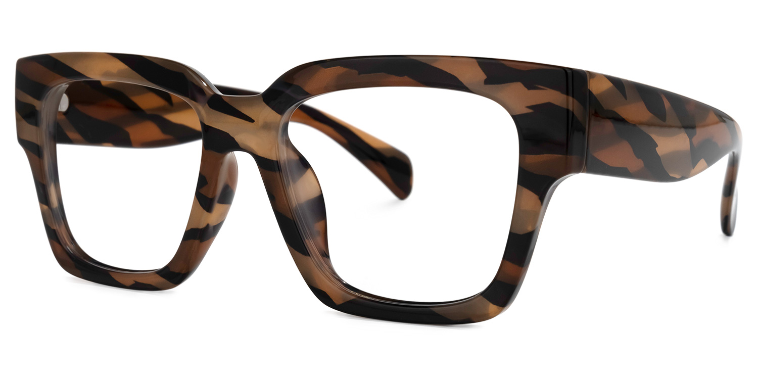ZEELOOL Phoebus Square Brown-Camouflage Glasses