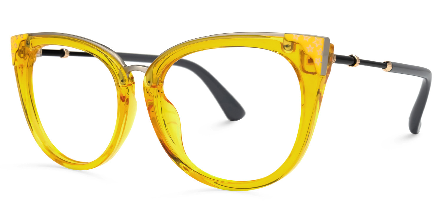 ZEELOOL Dalton Cateye Yellow Glasses
