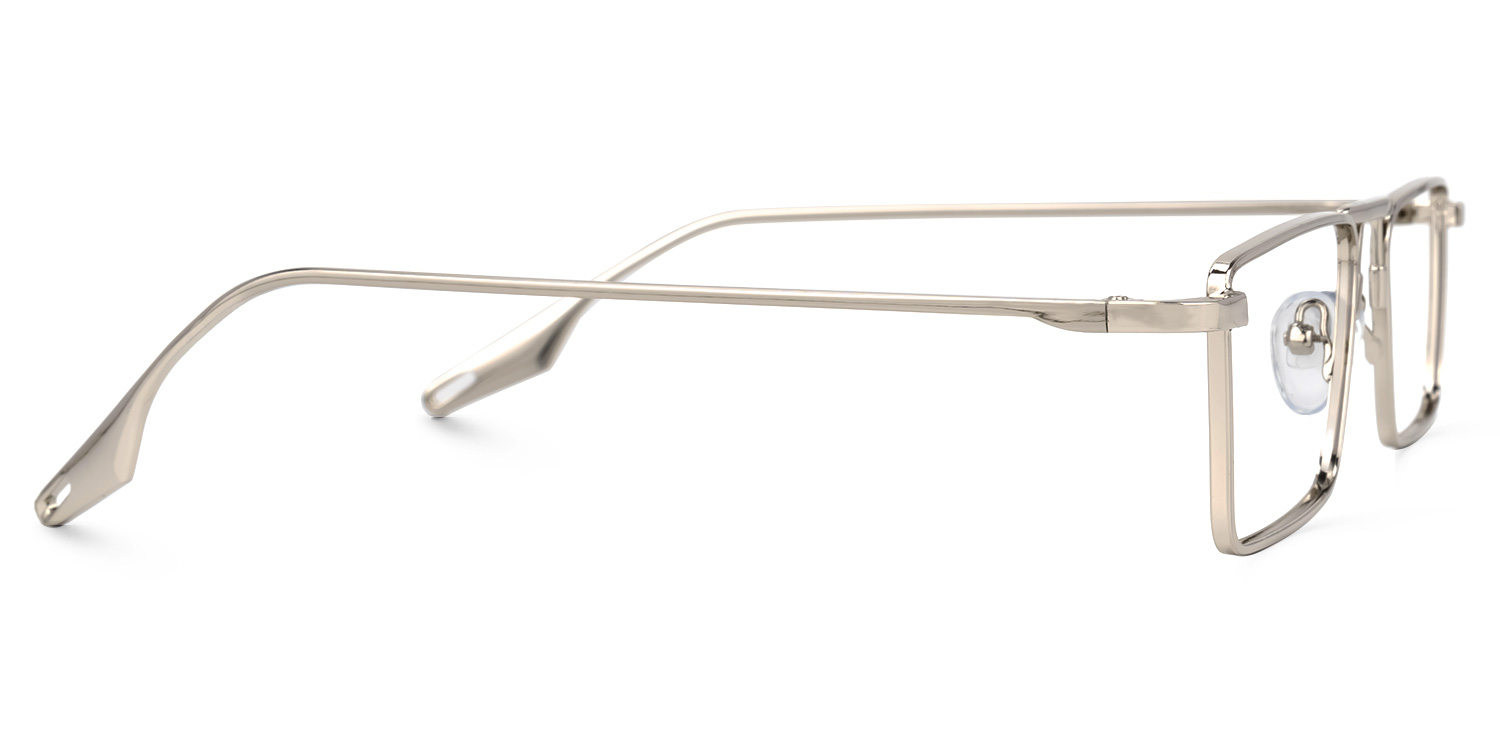 Mallet Rectangle Silver Glasses2