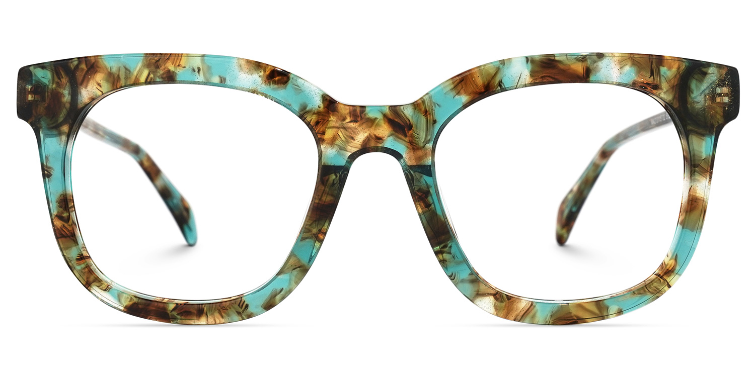 Lynette Square Green-Floral Glasses good-img
