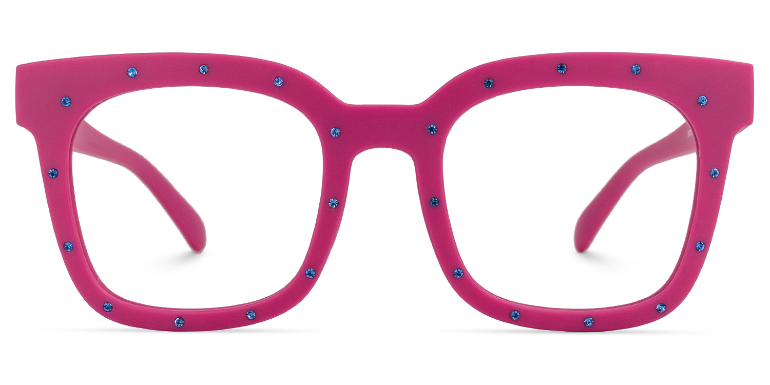Eussub Square Bright-Pink Glasses