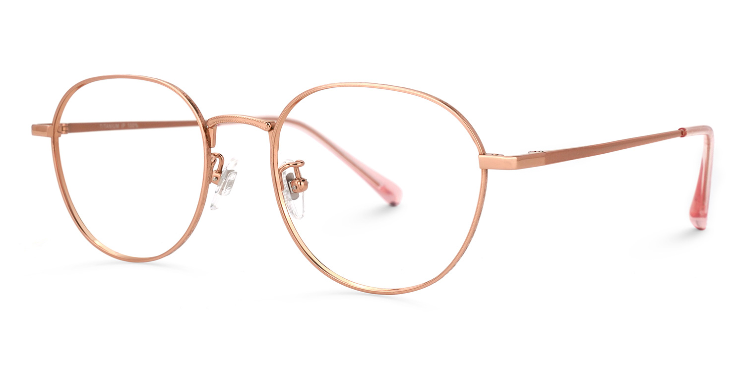 ZEELOOL Vasquez Geometric Rose-Gold Glasses