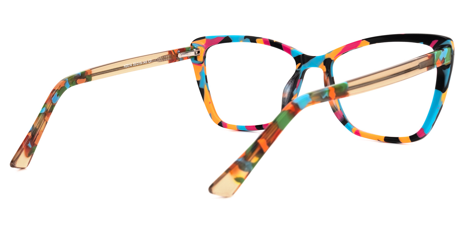 Fountain Cateye Orange-Red Glasses3