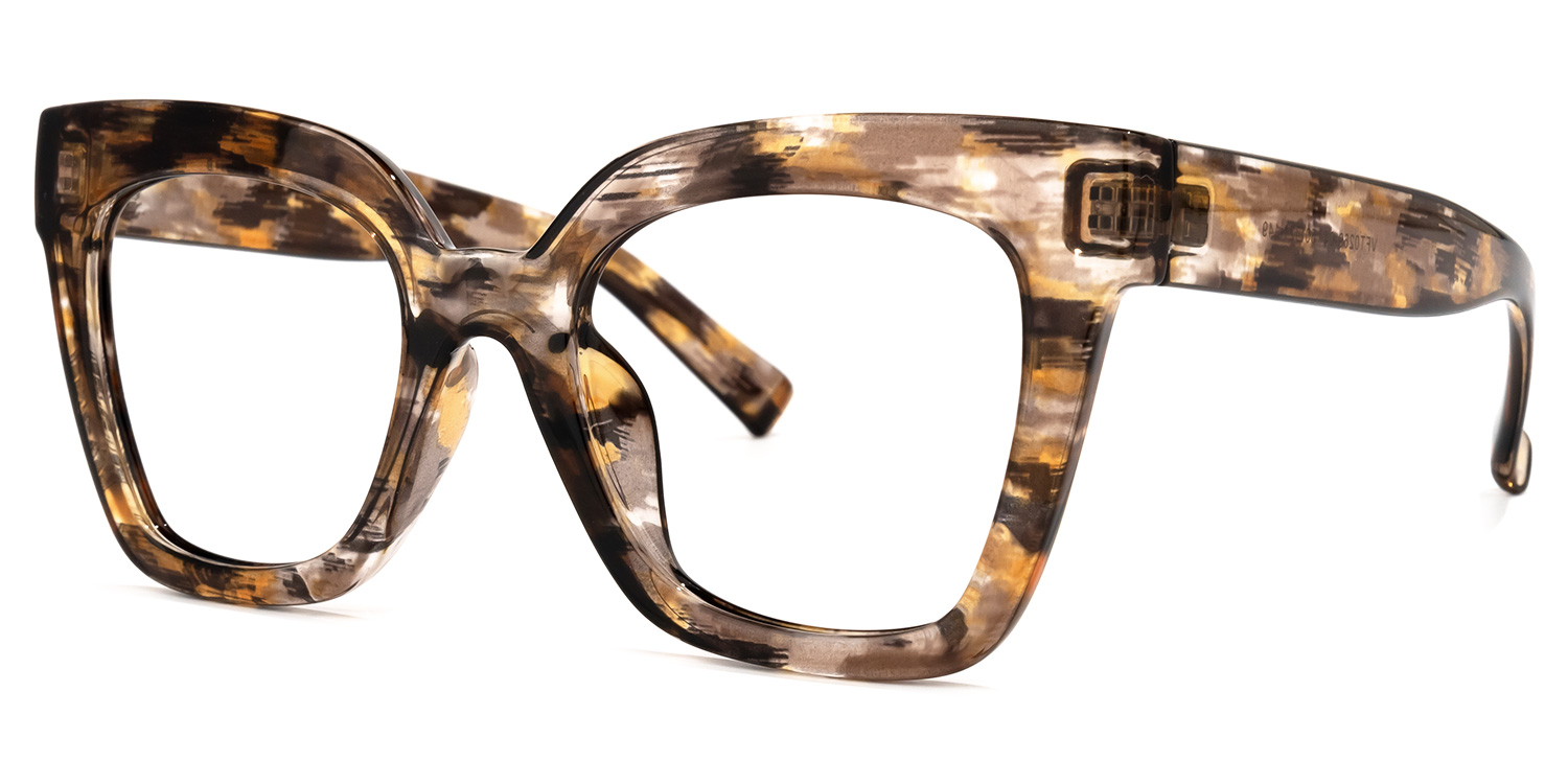 ZEELOOL Malcolm Square Brown Glasses