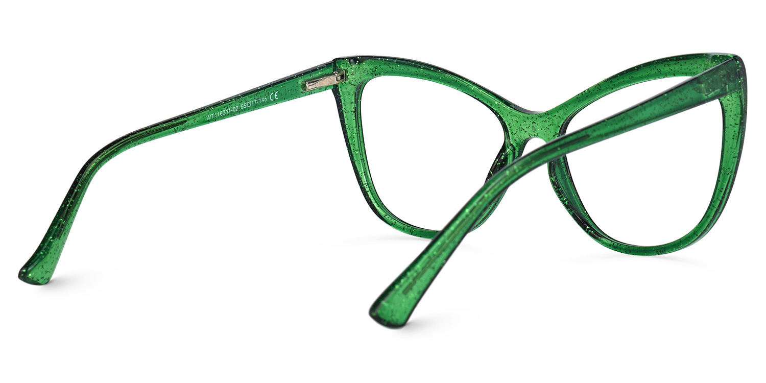 Gomez Cateye Green Glasses3