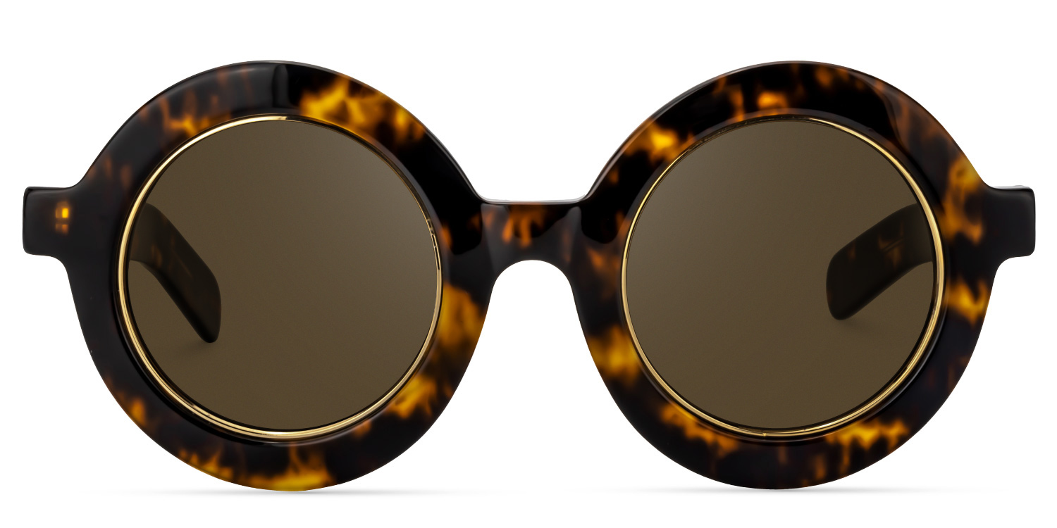 Calhoun Round Yellow Tortoise Glasses11