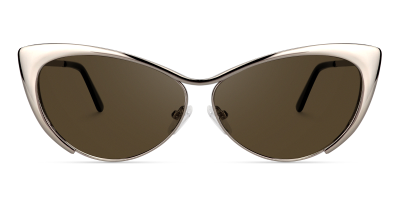 Cateye Silver Glasses | Zeelool Metal Eyeglasses11