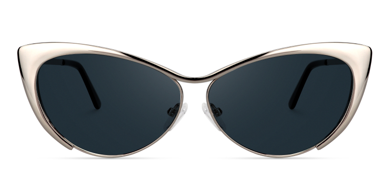 Cateye Silver Glasses | Zeelool Metal Eyeglasses13