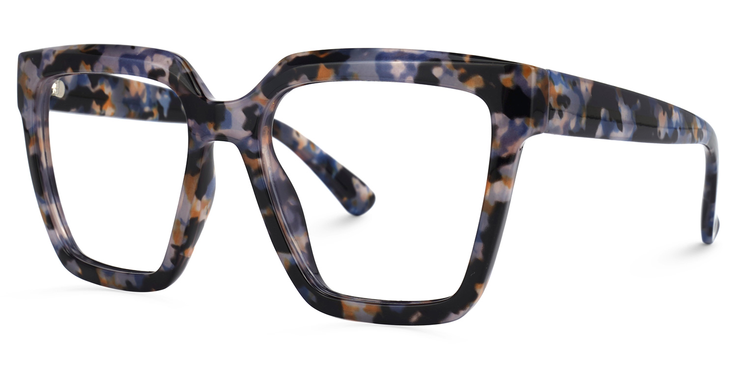 ZEELOOL Coleman Square Blue-Floral Glasses