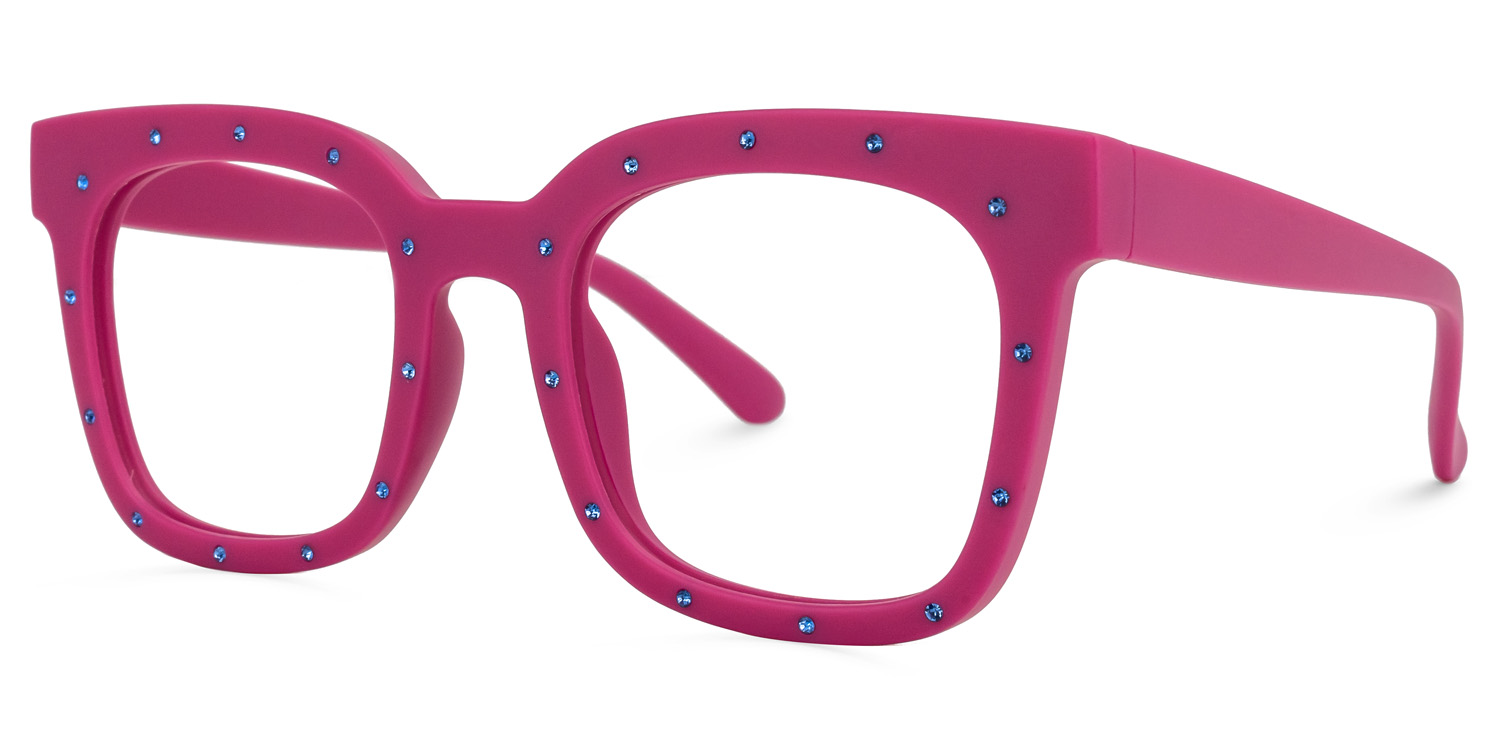 ZEELOOL Eussub Square Bright-Pink Glasses