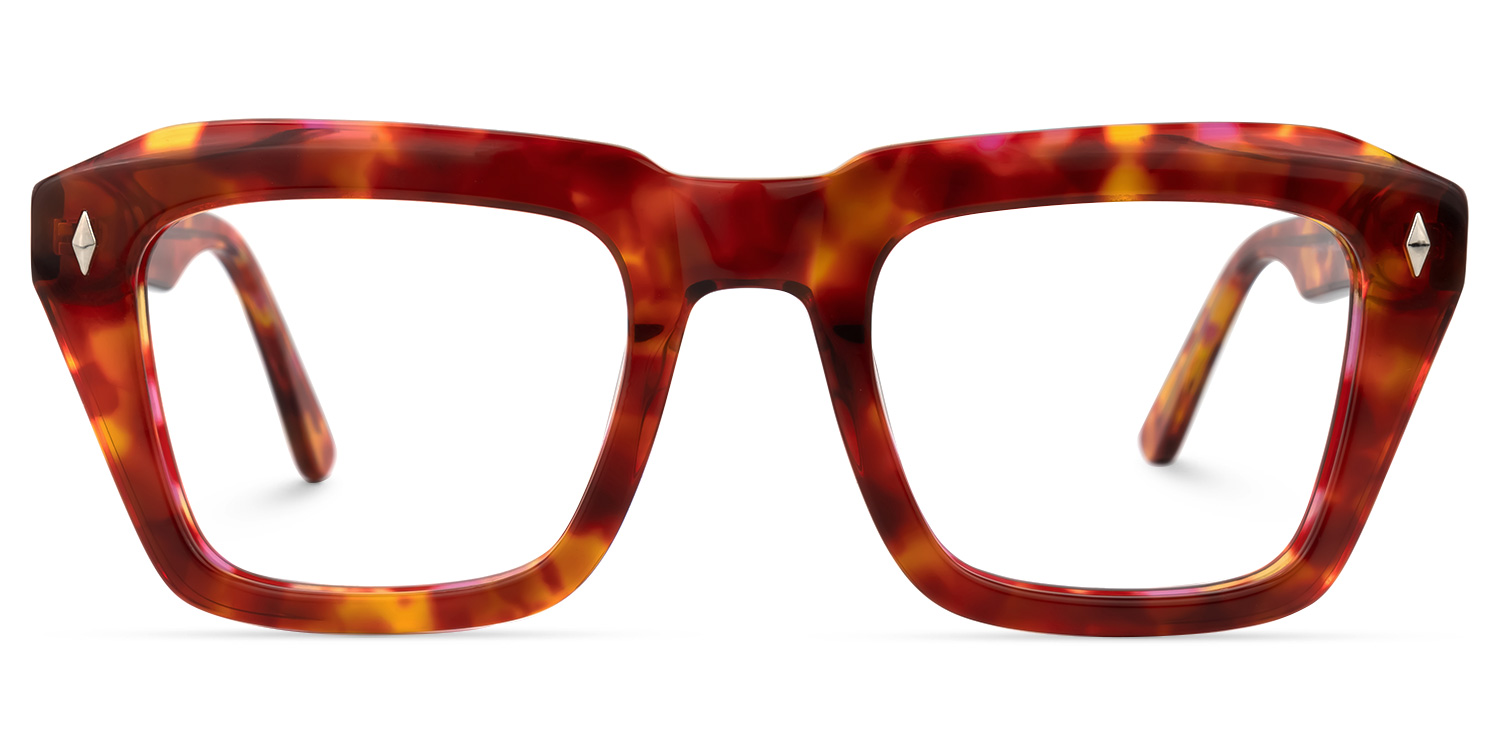 Aquino Square Red-Tortoise Glasses