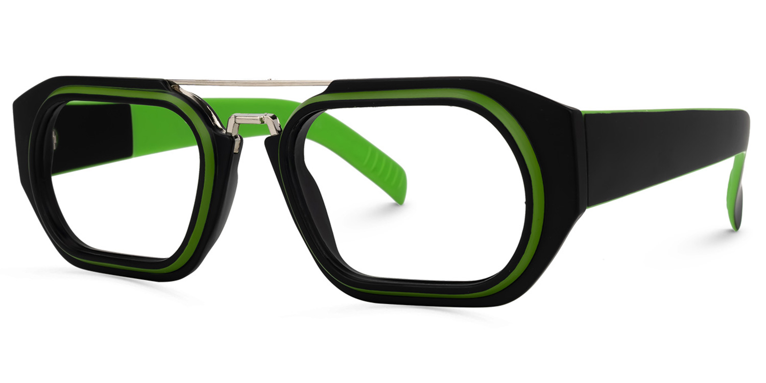 ZEELOOL Ineabell Geometric Green Glasses