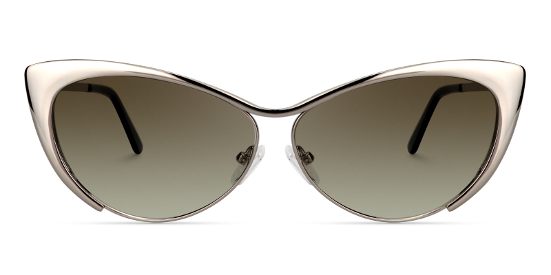 Cateye Silver Glasses | Zeelool Metal Eyeglasses8