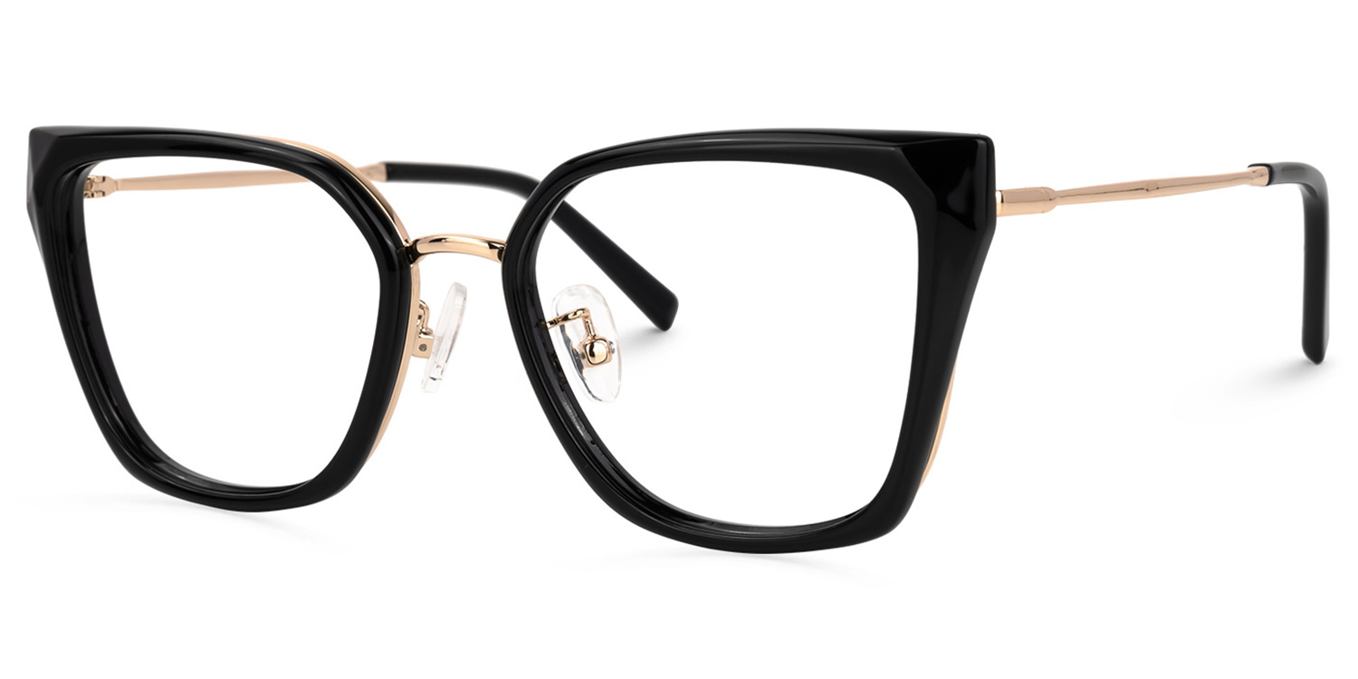 ZEELOOL Martine Square Black Glasses