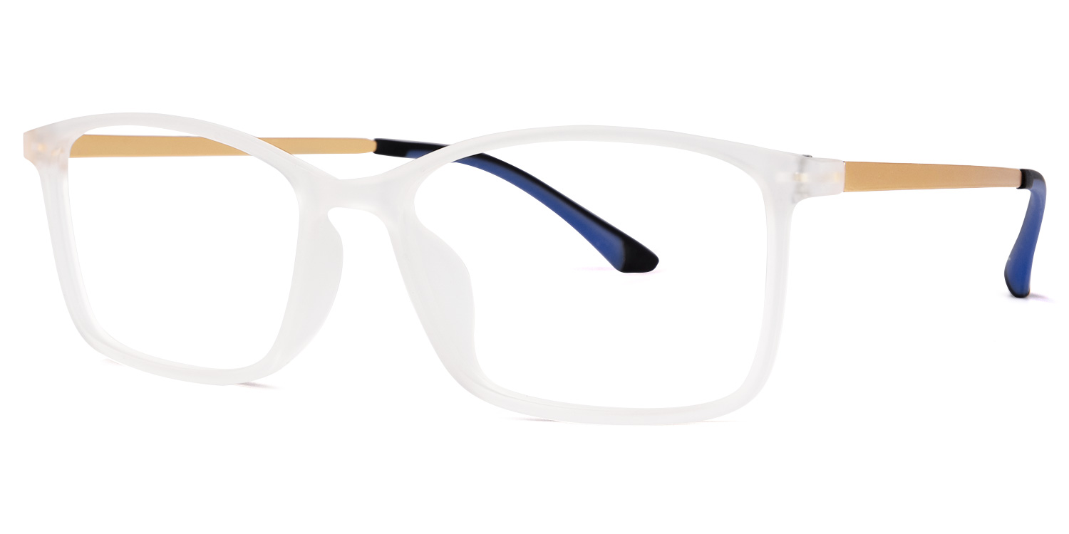 Yancy Rectangle White Glasses1