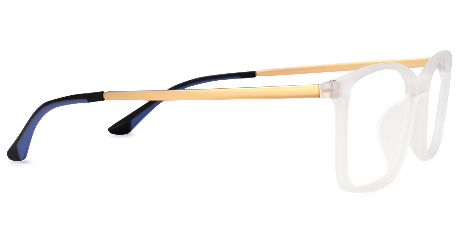 Yancy Rectangle White Glasses2