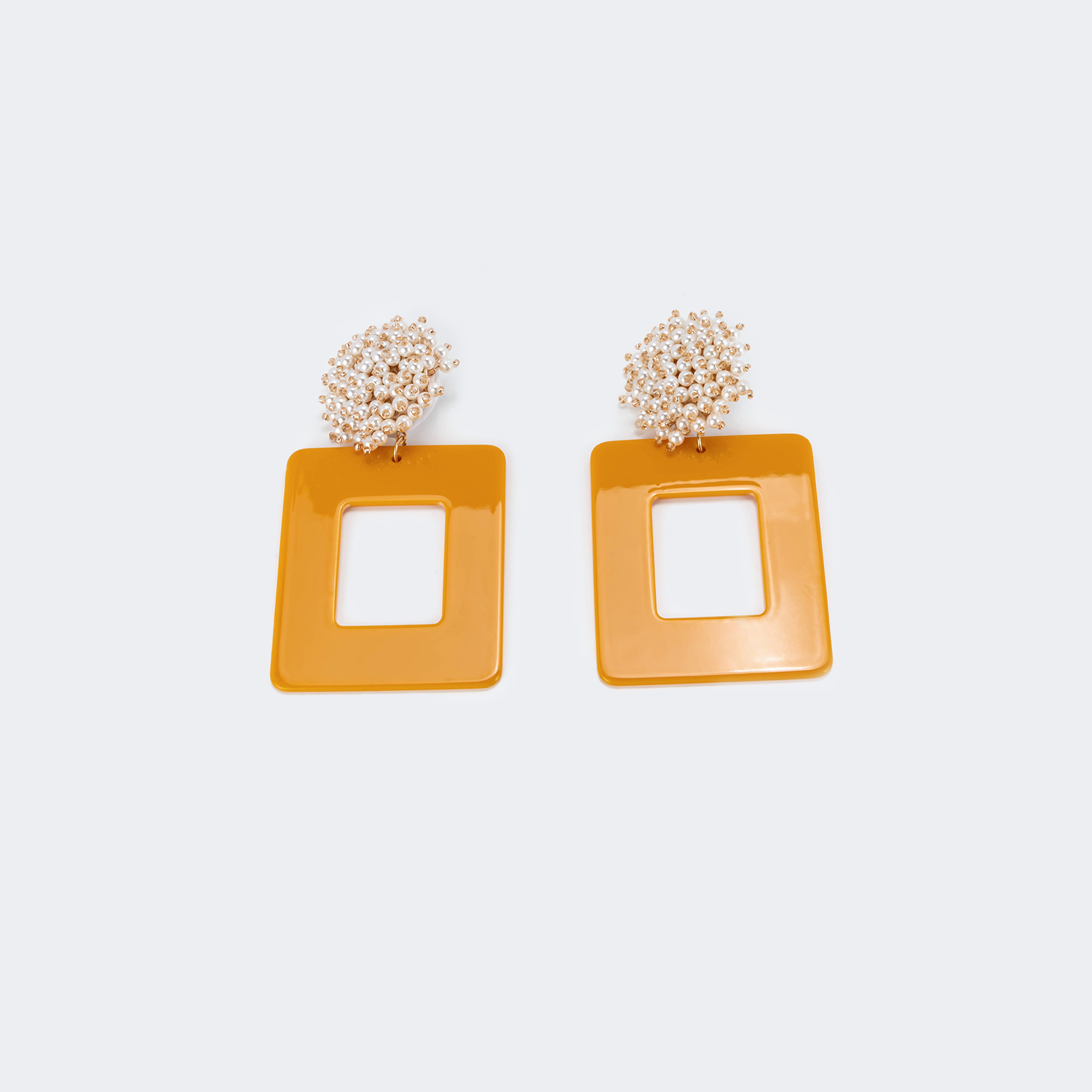 Stylish Square Orange Earrings 1