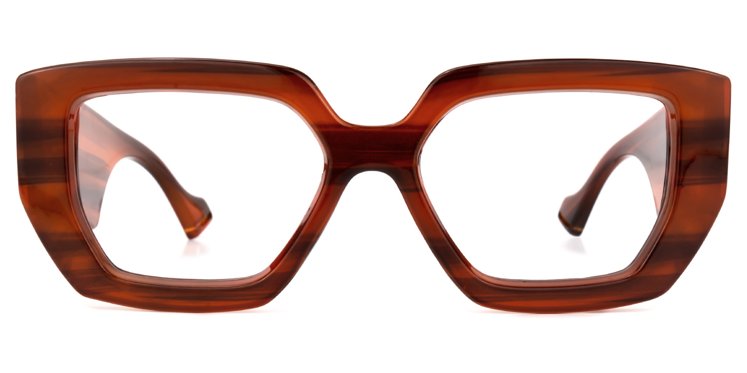 Claphan Geometric Brown Glasses