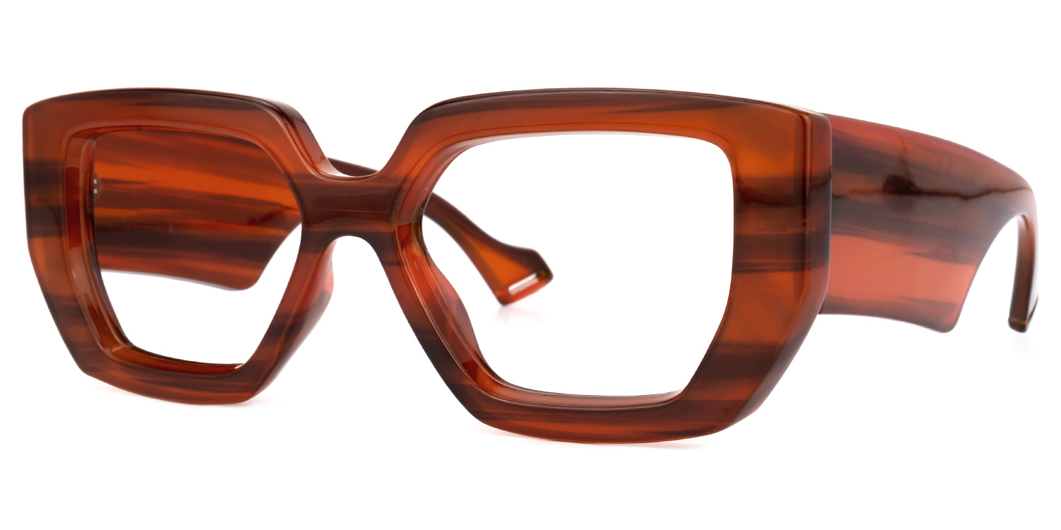 ZEELOOL Claphan Geometric Brown Glasses