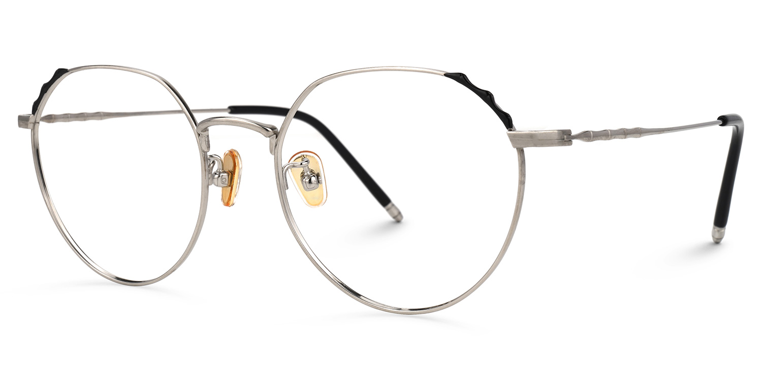 ZEELOOL Riddle Geometric Silver Glasses