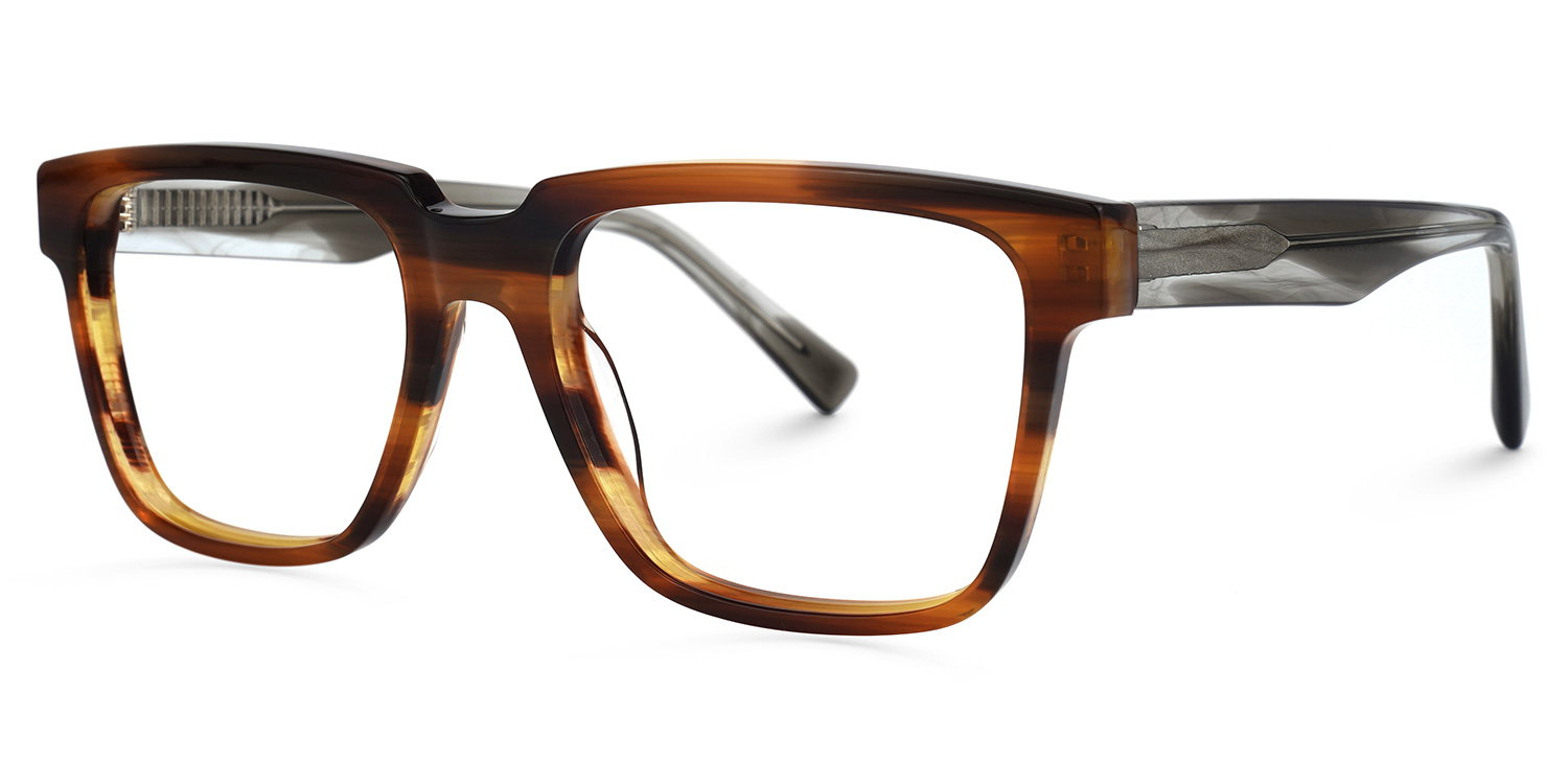 ZEELOOL Tavares Square Brown Glasses