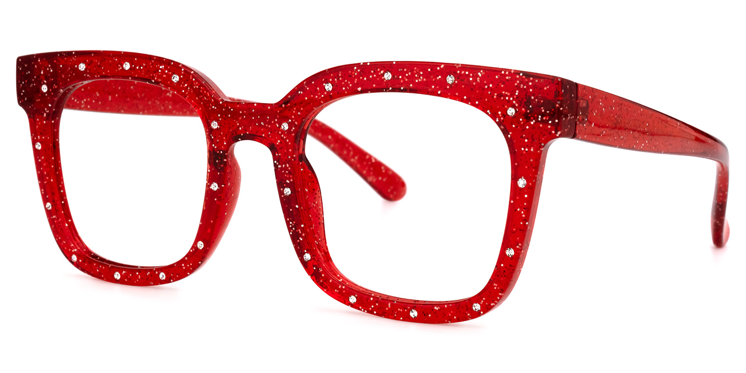 ZEELOOL Eussub Square Red Glasses