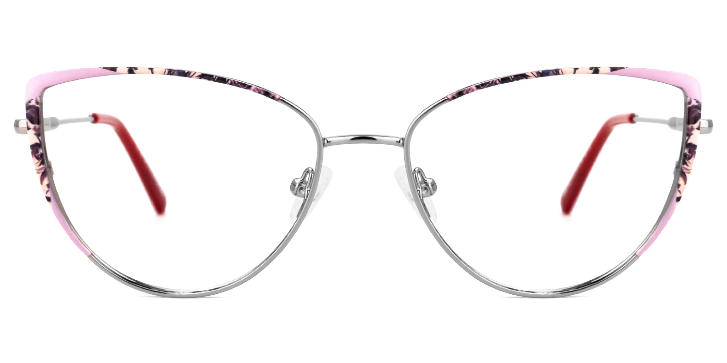 Mesha Cateye Pink-Floral Glasses