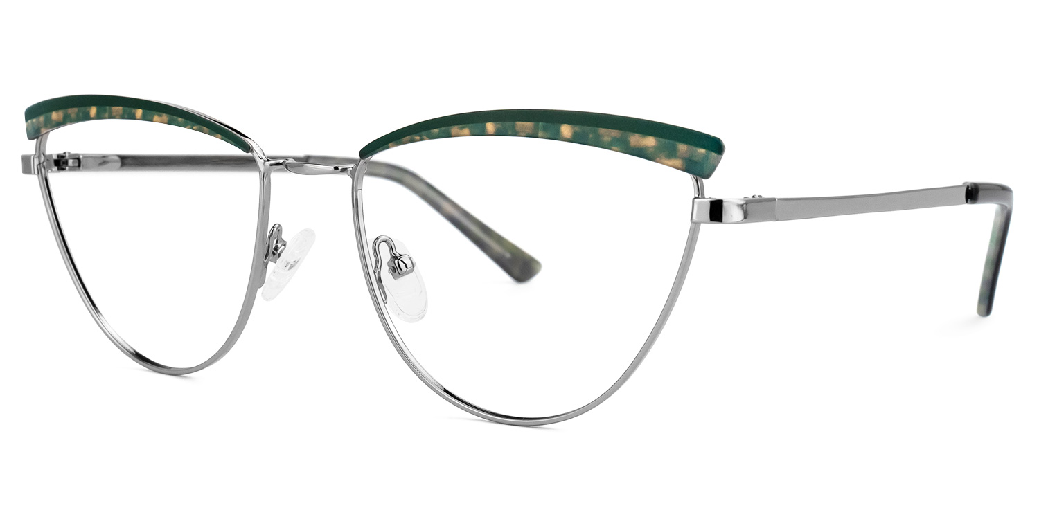 ZEELOOL Freitas Browline Silver Glasses