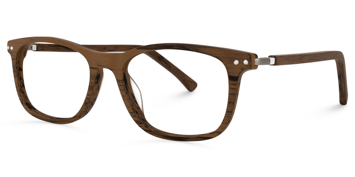 ZEELOOL Areizaga Rectangle Brown Glasses
