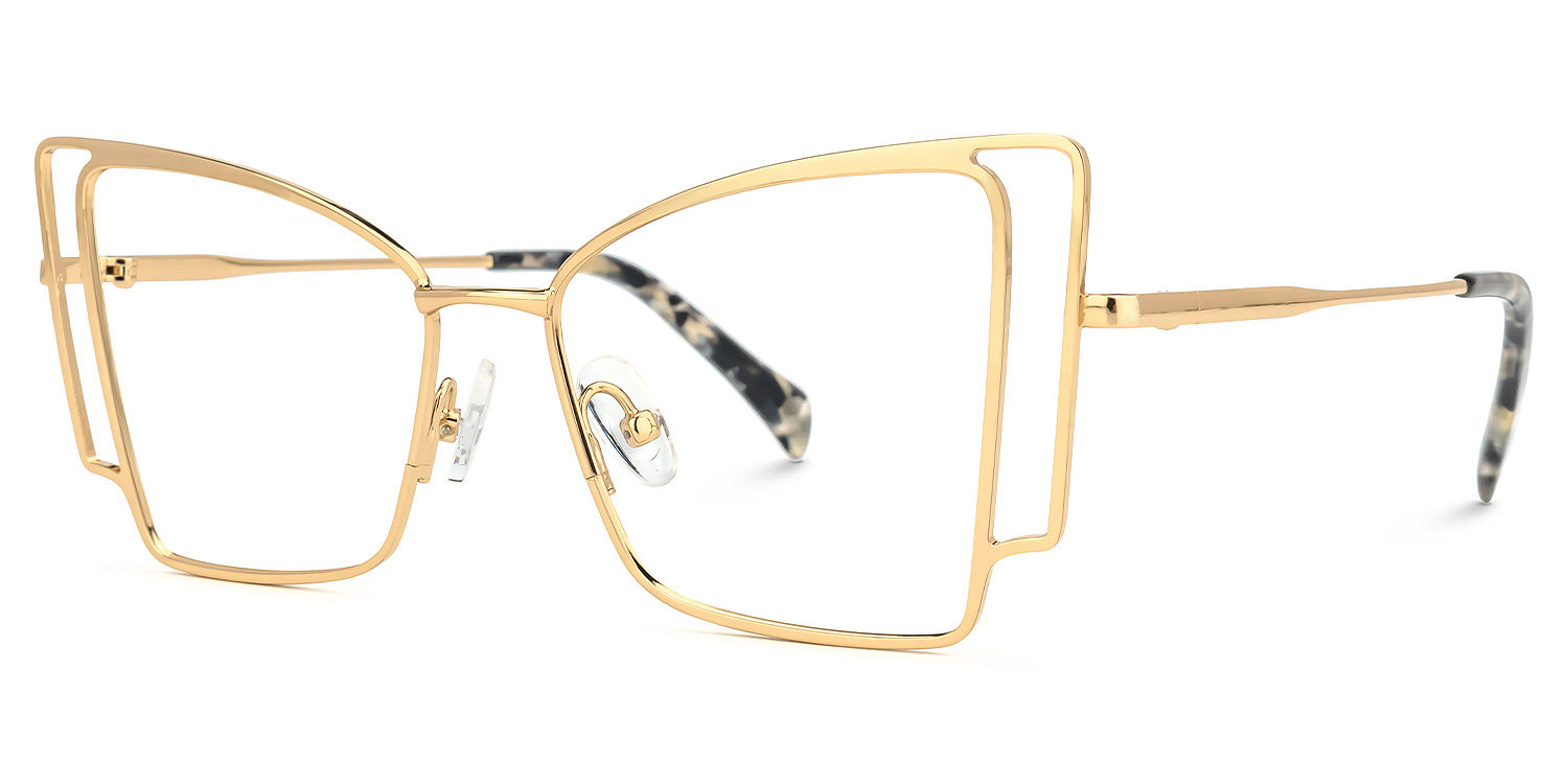 ZEELOOL Tapacia Geometric Gold Glasses