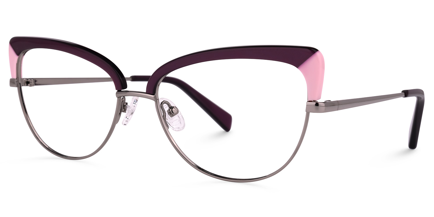 Myrdaliz Browline Dark-Red Glasses1